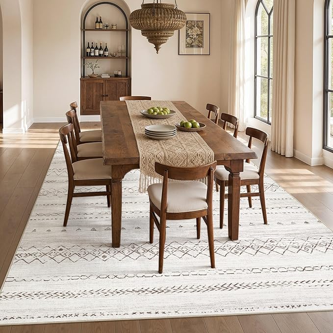 cotiled Boho 5x8 Area Rugs for Living Room: Soft Moroccan Washable Rug | Solve - Image 7