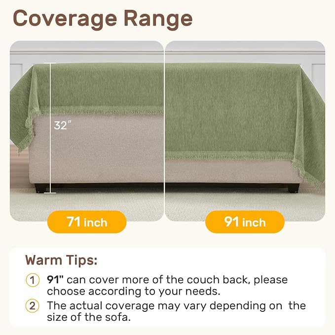2 Pieces Sectional Couch Covers L Shaped Cover XXL Light Sage | Thick Washable - Image 5
