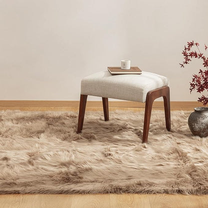 Ashler faux fur rug, Fluffy Shaggy Area Rug Ultra Soft 3 x 5 Feet Rectangle Fur - Image 4