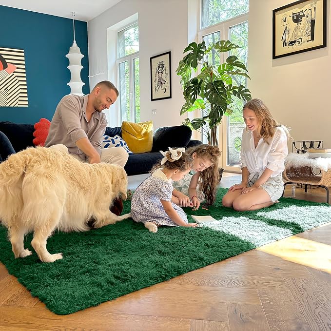 OLANLY 2x3 Machine Washable Small Bedside Rug, Soft Fluffy Shaggy Entryway - Image 6