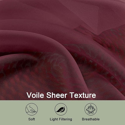Sheer Curtains 2 Panels Set for Bedroom Living Room, Soft Solid Rod Pocket - Image 6