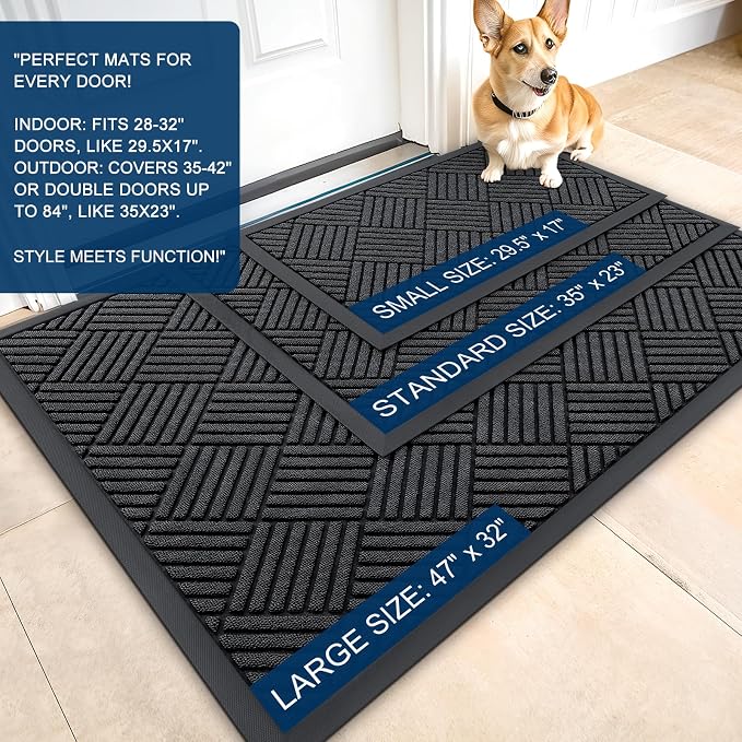 OLANLY Front Door Mat Outside Entrance 71x47, Waterproof Heavy-Duty Doormat | - Image 2