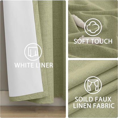 Yakamok Sage Linen Textured Curtains 63 Inches Long - Image 6