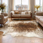 Western Faux Cowhide Rug, Animal Cow Hide Rug, 4.6 x 5.2 Ft Brownish | Premium by AROGANAREARUG