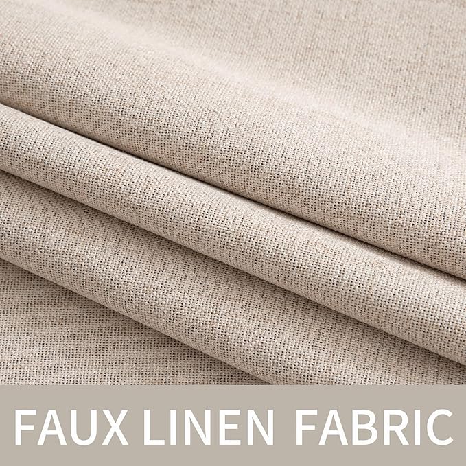 MIULEE Extra Wide 100% Blackout Linen Curtains - Image 5
