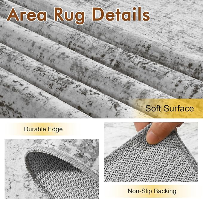 8x10 Ft Large Area Rugs for Living Room, Soft Non-Slip Washable Rugs Modern - Image 6