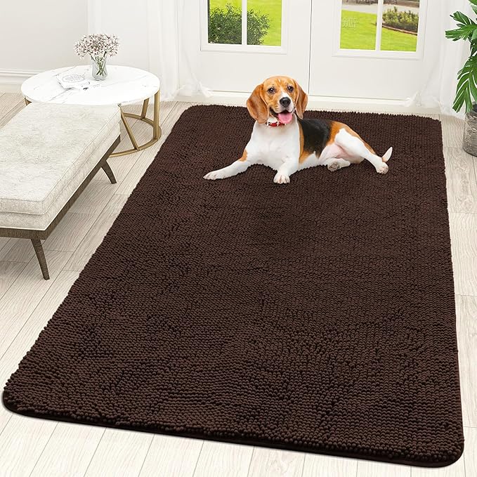 OLANLY Dog Door Mat for Muddy Paws 70x46, Super Absorbent Chenille Mud Mat | by OLANLY