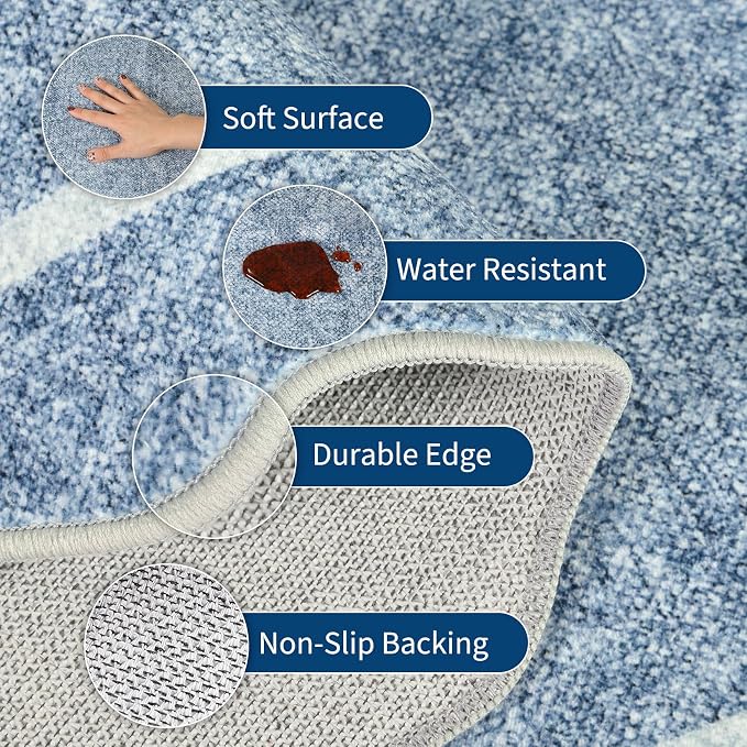 GarveeHome Scalloped Washable Runner Rug 2x10 Non Slip Kitchen Rugs - Image 2