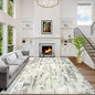 8x10 Area Rugs for Living Room: Washable Abstract Grey Brown Badroom Carpet | by GENTDRIZZ