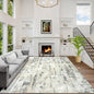 6x9 Area Rugs for Living Room: Washable Abstract Grey Brown Badroom Carpet | by GENTDRIZZ