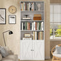 Modern Bookshelf with Doors, Industrial Bookshelves with 6-Tier Shelf, 71 by Shintenchi%7CFurnitureMadeforRealLife