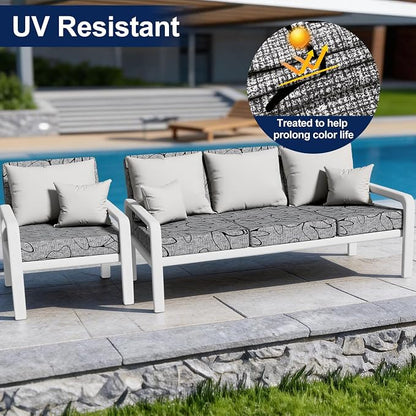 Smiry Waterproof Patio Cushion Covers, Stretch Outdoor Furniture Covers | Couch - Image 3