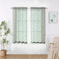 Furman Sheer Curtains 45 Inch Length 2 Panels Set, Elegant Geometric Jacquard by OWENIE