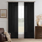 Pinch Pleated Linen Pleated Semi Sheer Black Curtains 96 Inch Long 2 Panels | by Twodrapes
