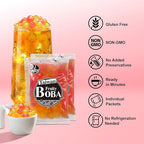 J WAY BOBA Authentic Instant Tapioca Boba Pearls for Milk Tea, Smoothies and Desserts, Tropical Fruit Flavor (Ready in Just 20 Seconds) - 4 Servings