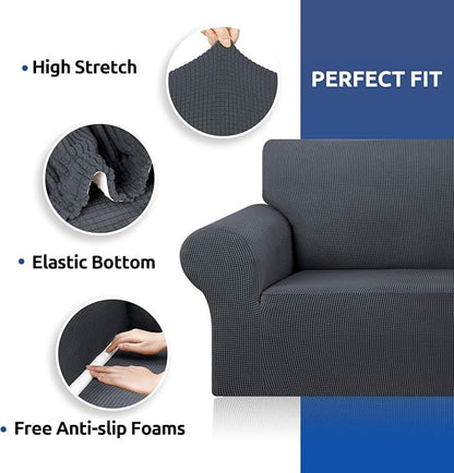 Stretch Oversized Couch Covers for Sofa Slipcover, Charcoal | 1-Piece Washable - Image 6