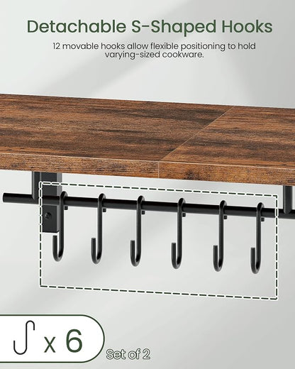 CHOEZON Wall-Mounted Pot Racks, Floating Shelves, Vintage Pot Hangers - Image 7