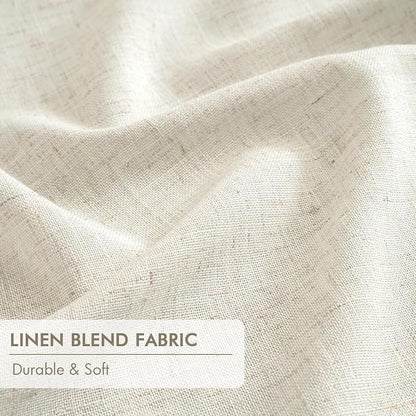 MIULEE Linen Pinch Pleated 100% Blackout Linen Curtains 40x90 Inches | Room - Image 6