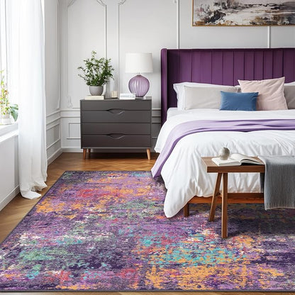 RELEANY Washable 8'x10' Abstract Area Rug - Image 3