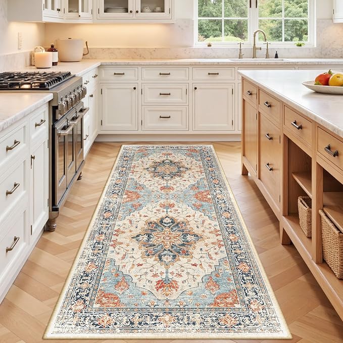 RELEANY Washable Area Rug, Runner 3'x8', Water Repellent, Pet Friendly by RELEANY