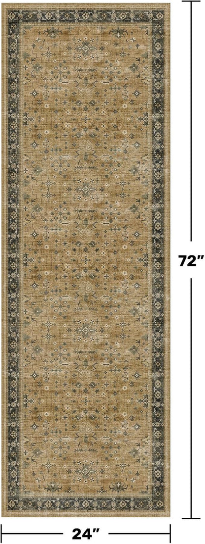Natural Sage Taupe 2x6 Entryway Runner Rug, Kitchen Floor Mat - Image 2