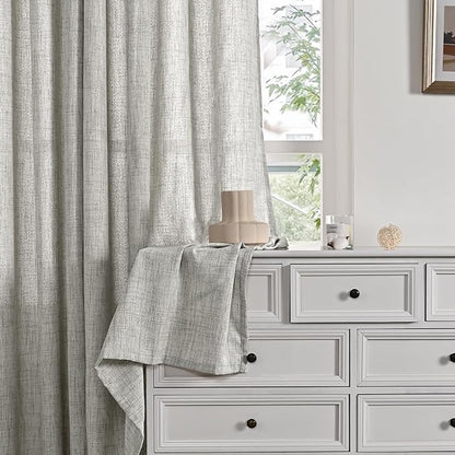 YoungsTex Dark Grey Linen Curtains 72 Inch Length - Image 7