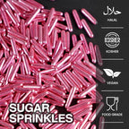 Rose Gold Sprinkles, Metallic Rods Sugar, Sprinkles For Cake Decorating, Baking, Cupcakes Decorating, Cake Toppers, Holiday, Wedding Party, 150g/5.29oz