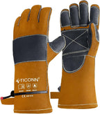 TICONN Welding Gloves, 1000°F Heat-Resistant Fireproof Leather Gloves for Welders, Stick, Forge, Mig, Tig, BBQ, Baking, Oven