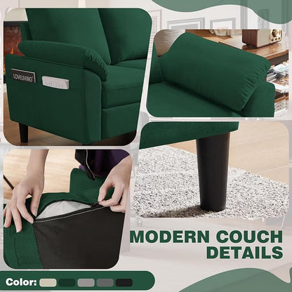 79" Convertible Sectional Sofa Set, Modern Linen Small L Shaped Couch - Image 5