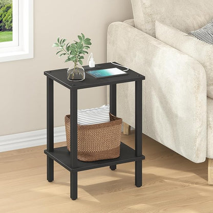 TUTOTAK End Table with Charging Station, Side Table with USB Ports and Outlets - Image 2