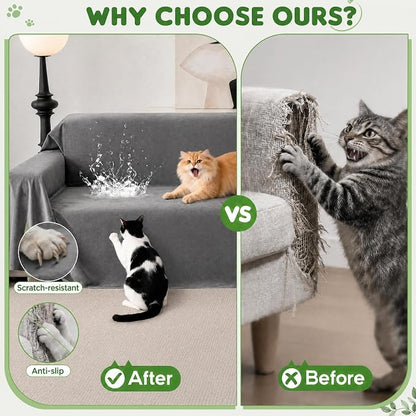 LOllON Velvet Couch Cover for Cats Dogs Kids - Image 2