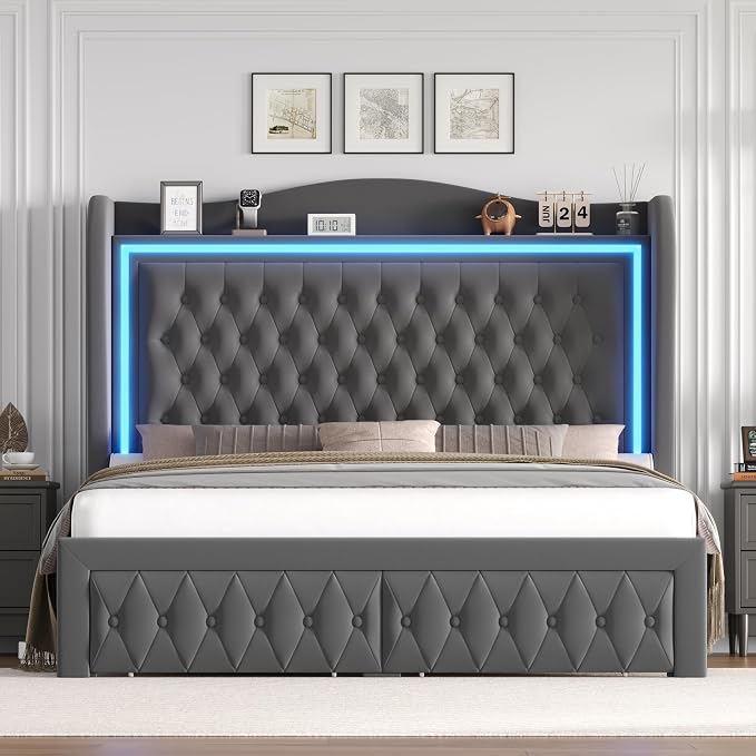 King Bed Frame 55" Tall Headboard - Image 6