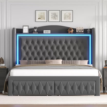 King Bed Frame 55" Tall Headboard - Image 6