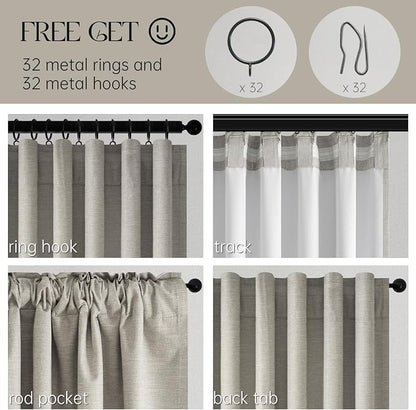 Topfinel 84 Inch Long Linen Blackout Curtains - Image 3