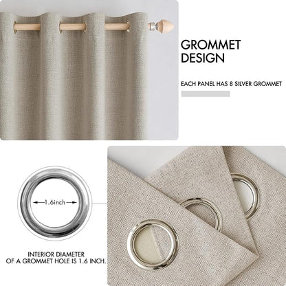 MIULEE 100% Blackout Linen Curtains - Image 4