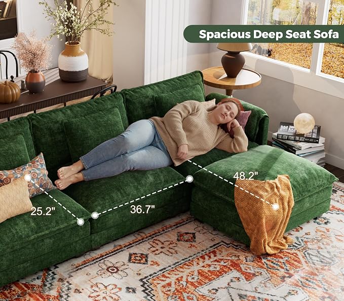 ELUCHANG Oversized 79" Modular Sectional Sofa Bed, Comfy Cloud Couch - Image 8