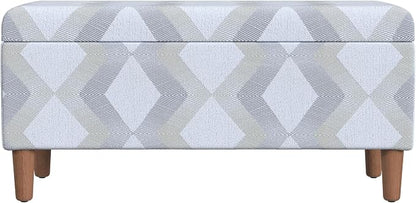 HomePop Malmo Decorative Storage Bench -Natural Woven Geo - Image 4