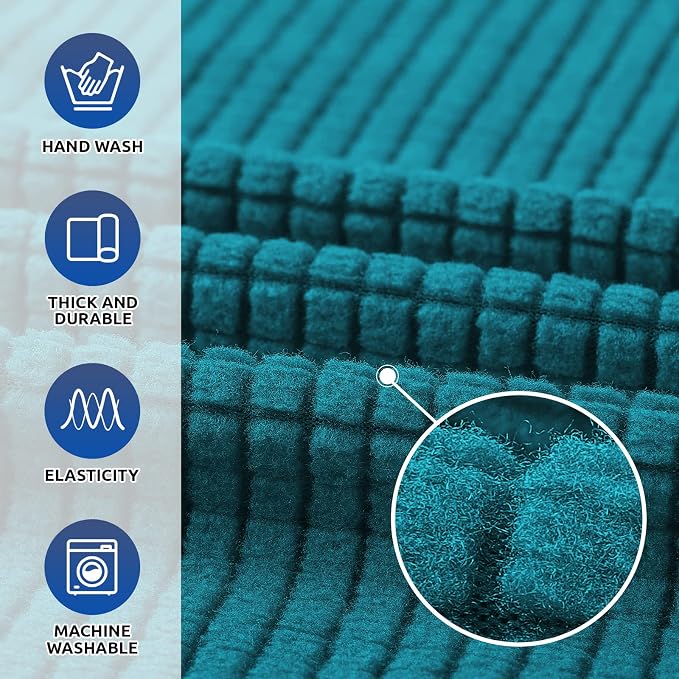 Stretch Chair Sofa Slipcover, Single Couch Cover, Peacock Blue | 1-Piece - Image 4