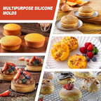 3-Pack Silicone Egg Molds - 3x0.7 Inch Round English Muffin & Breakfast Sandwich Maker, Reusable Non-Stick Baking Pan for Egg Patties, Whoopie Pies, Oven Safe