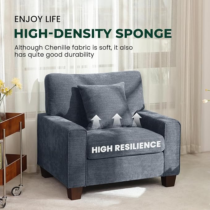 DOPEDIO Modern Living Room Sofa Set, 88.58" Chenille Loveseat - Image 7