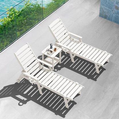 SERWALL Double Adirondack Side Table Set of 4, End Table- White - Image 7