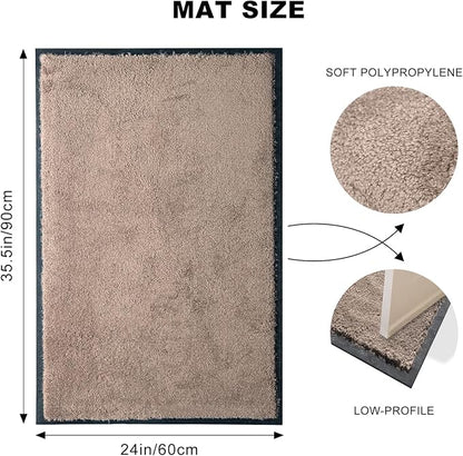 Super Absorbent Front Door Mat, 29.5" x 17", Non-Slip Washable Indoor Doormats - Image 3
