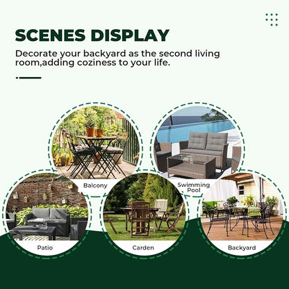 DANGHOOGY Wicker Chair Cushions, Waterproof Outdoor Loveseat Cushions - Image 7