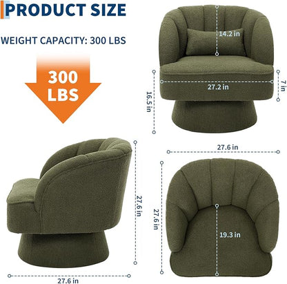 Garvee Ultra-Plush Swivel Accent Chair, 360° Barrel Lounge Chair - Image 2