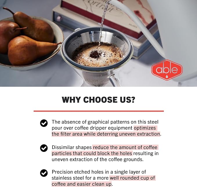Able KONE for Chemex: The Original Reusable Black Titanium Coffee Filter