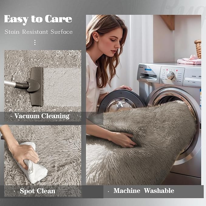 6x9 Area Rugs for Living Room: Fluffy Shag Soft Washable Rug Large Fuzzy Plush - Image 4