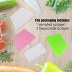 Dough Scraper Plastic Bench Scraper, Dough Scraper Tool Dough Cutter, Flexible Bench Scraper for Making Bread Pizza, 4 PCS