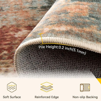 RELEANY Washable Runner 3'x8' Abstract Area Rug - Image 3