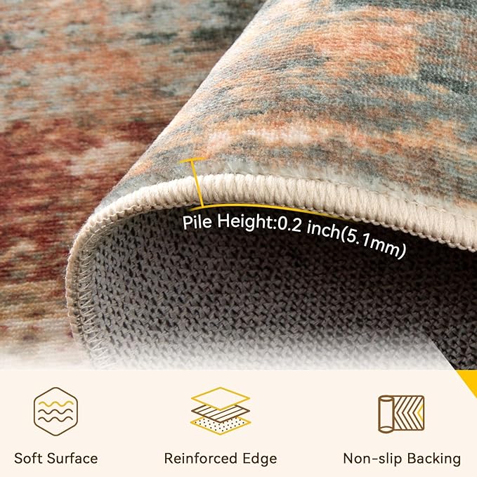 RELEANY Washable 6'x9' Abstract Area Rug - Image 4