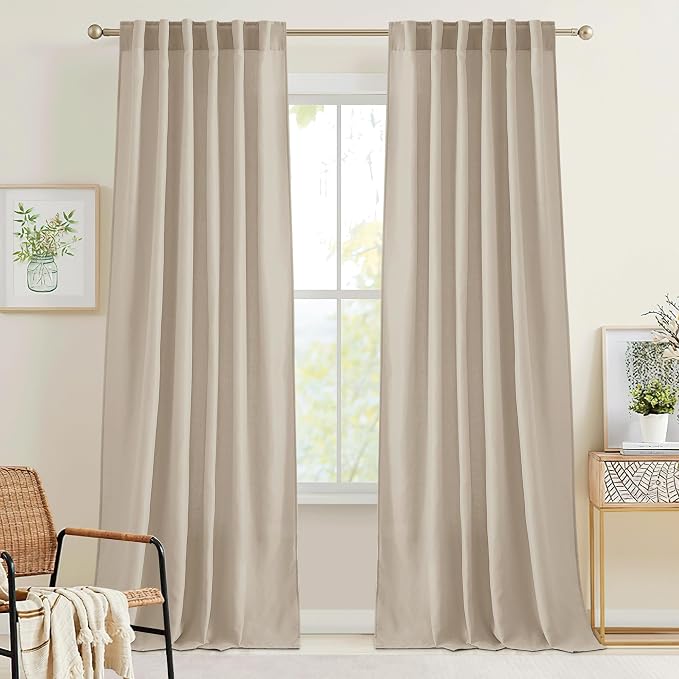 RYB HOME Linen Semi Sheer Curtains by RYBHOME